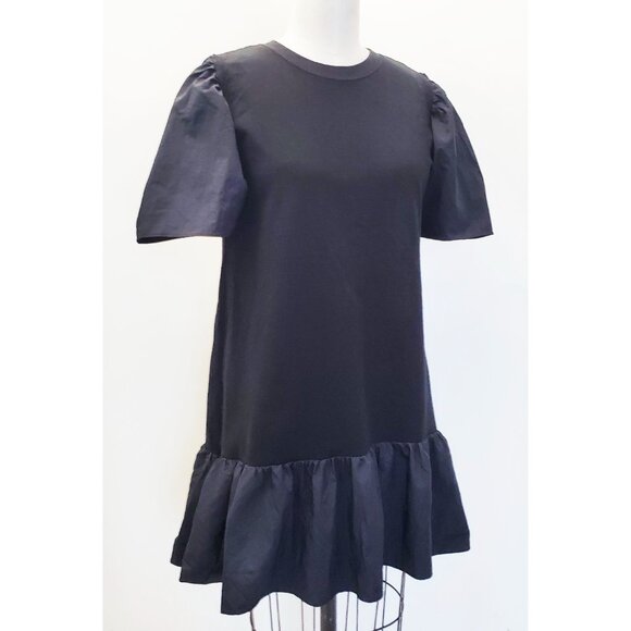 Double Standard Womens Black T-shrit Dress True North Hem Ruffle OS - Picture 3 of 9